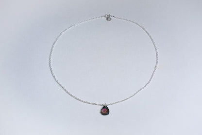 Ocean Blue Tourmaline Slice Necklace