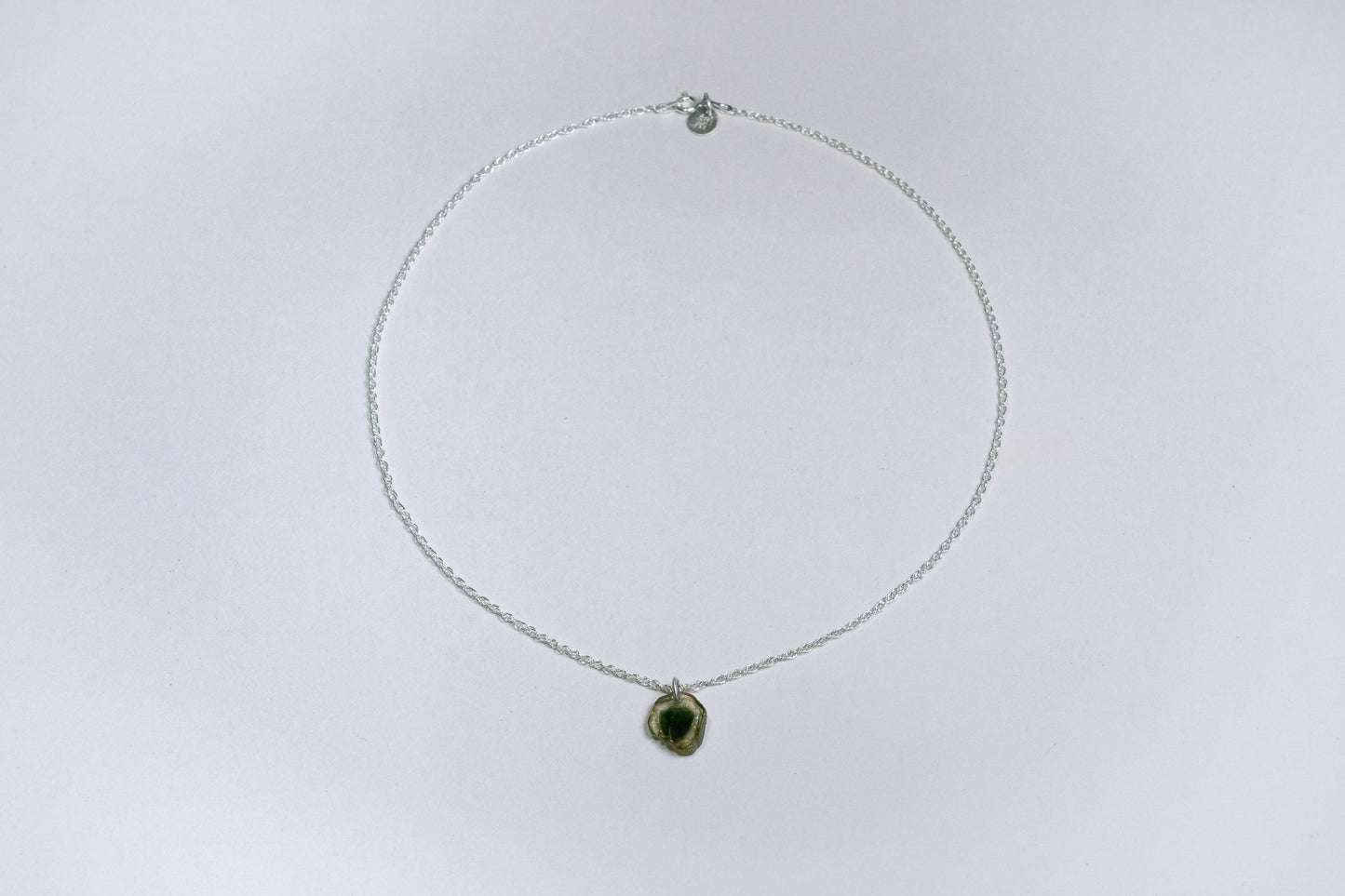 Green Tourmaline Slice Necklace