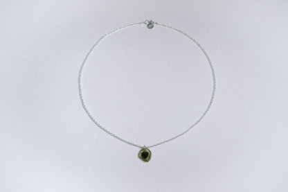 Green Tourmaline Slice Necklace