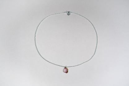 Watermelon Tourmaline Slice Necklace